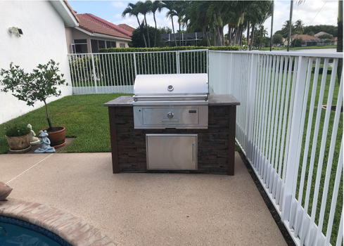 linear charcoal grill island in stacked stone terra-1