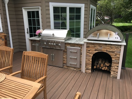 linear grill island with pizza stand add on on deck in stacked stone terra finish-2
